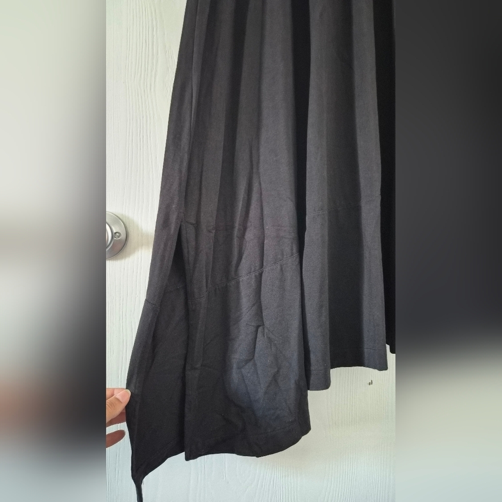 Cuyana Black Asymmetrical Overlay Tie Back Dress Size Medium - Picture 6 of 10
